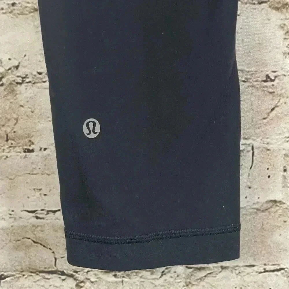Lululemon Wunder Under Crop III Leggings Size 6 Black Tofino Teal Alberta